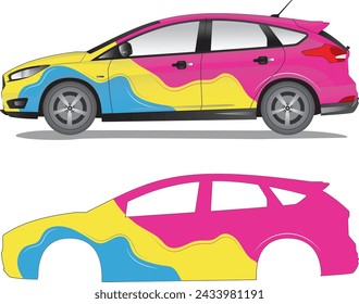 Racng car sticker, car decal vector illustration