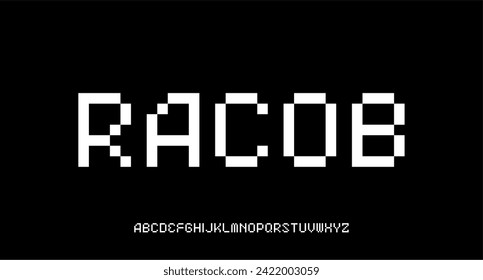 RACOB FONT VECTOR DISPLAY UPPERCASE PIXEL BIT FUTURISTIC EDITABLE