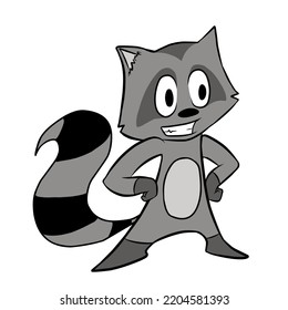 Racoon 2D Character illustratoon. Good for aparel,story book,etc.