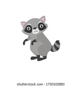 Racoon Animal Cartoon Vector Illustration