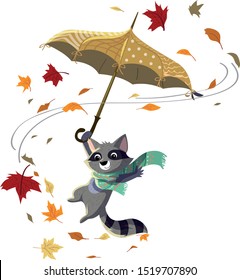 Racoon Autumn Fun - Animals Seasonal Set