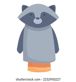 Racoon doll icon cartoon vector. Show theatre. Animal play