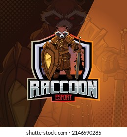 Racoon Esport Gaming Mascot Logo