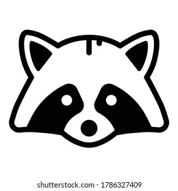 Racoon Flat Icon Isolated On White Background