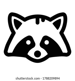Racoon Flat Icon Isolated On White Background