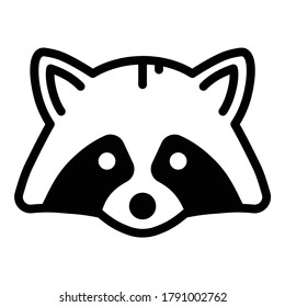 Racoon Flat Icon Isolated On White Background