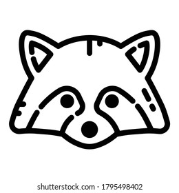 Racoon Flat Icon Isolated On White Background