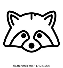 Racoon Flat Icon Isolated On White Background