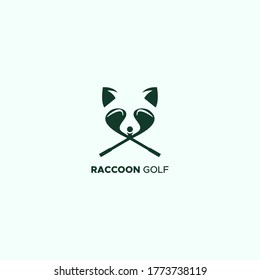 racoon golf design logo icon symbol