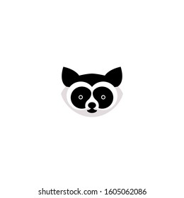 racoon head logo design.racoon face vector illustration.