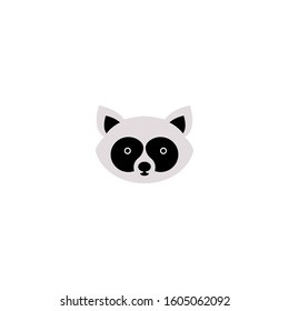 racoon head logo design.racoon face vector illustration.