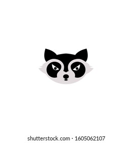 racoon head logo design.racoon face vector illustration.