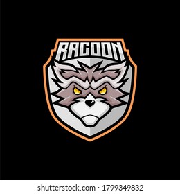 racoon head mascot logo for sport and esport logo design
