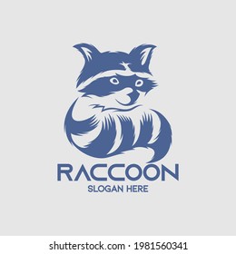 Racoon Head And Tail Mascot Logo. Suitable For Brand Logo, Sport Team Logo, And Technology Logo. 