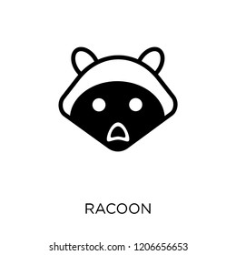 Racoon icon. Racoon symbol design from Animals collection. Simple element vector illustration on white background.