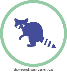 Racoon Icon Vector Image In Color