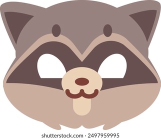 Racoon kid mask. Party fun animal face