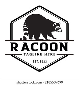 Racoon logo, company logo design idea, vector illustration