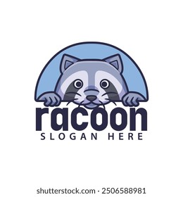 Racoon logo mascot cartoon design