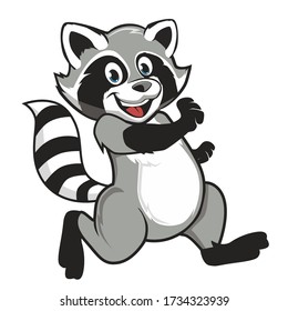 Racoon Mascot Cartoon In Vector