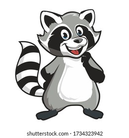 Racoon mascot cartoon in vector