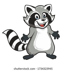 Racoon Mascot Cartoon In Vector