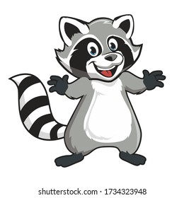 Racoon mascot cartoon in vector