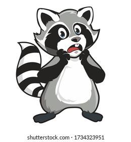 Racoon Mascot Cartoon In Vector