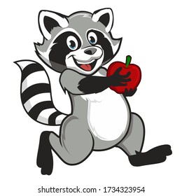 Racoon Mascot Cartoon In Vector