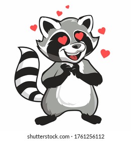 Racoon Mascot Cartoon In Vector