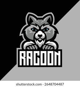 Racoon Mascot E sport Logo Design