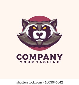 Racoon Mascot Logo Designs Vector