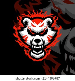 Racoon masscot logo esport premium vector