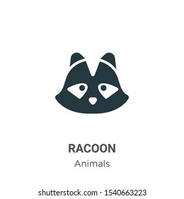 Racoon vector icon on white background. Flat vector racoon icon symbol sign from modern animals collection for mobile concept and web apps design.