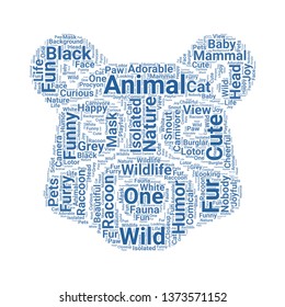 racoon word cloud. tag cloud about racoon