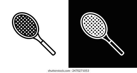 Racquet graphics. Tennis racket vector. Bat tennis championship match symbol.