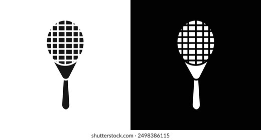 Racquet icon flat line symbol set.