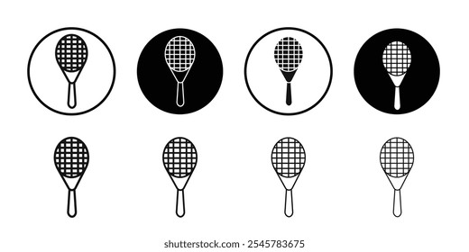 Racquet icon flat line symbol set.