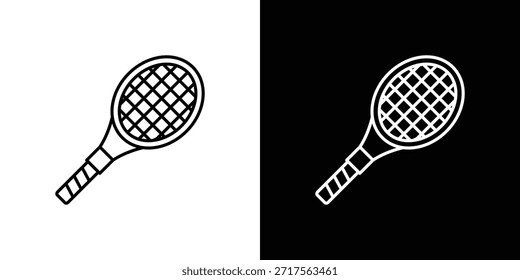 Icono de raqueta icono de Vector lineal. Líneas de trazo editables.