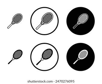 Racquet icon set. tennis racket vector icon. bat tennis championship match sign suitable for apps and websites UI designs.