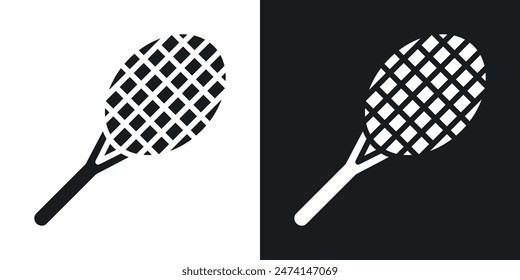 Racquet icon set. Tennis racket vector symbol and badminton sport racquet sign.