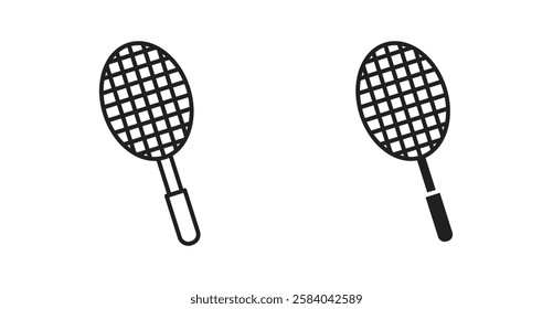 Racquet icon set in thin line. vector illustrations for web