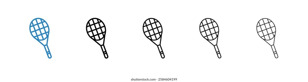 Racquet icons in five different stroke sizes