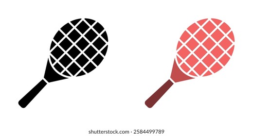 Racquet icons pack in black and colored version