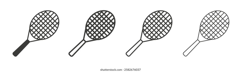 Racquet icons set vectors graphic designs