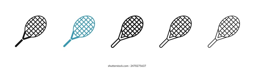 Racquet line icon set. tennis racket vector icon. bat tennis championship match sign for UI designs.