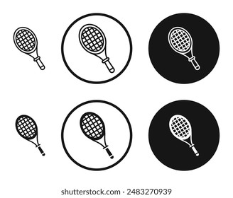 Racquet outlined icon vector collection.