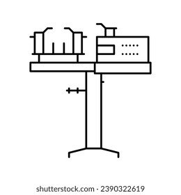 racquet stringing machine line icon vector. racquet stringing machine sign. isolated contour symbol black illustration