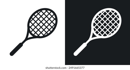 Racquet vector icon set in solid style.