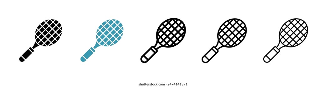 Racquet vector icon set. tennis racket vector icon. badminton sport racquet sign for UI designs.